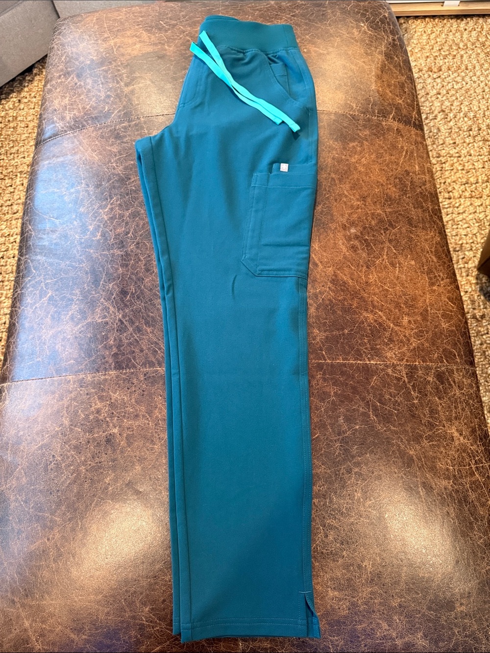 Figs Women’s Caribbean Blue Drawstring Cargo pants (Kate)